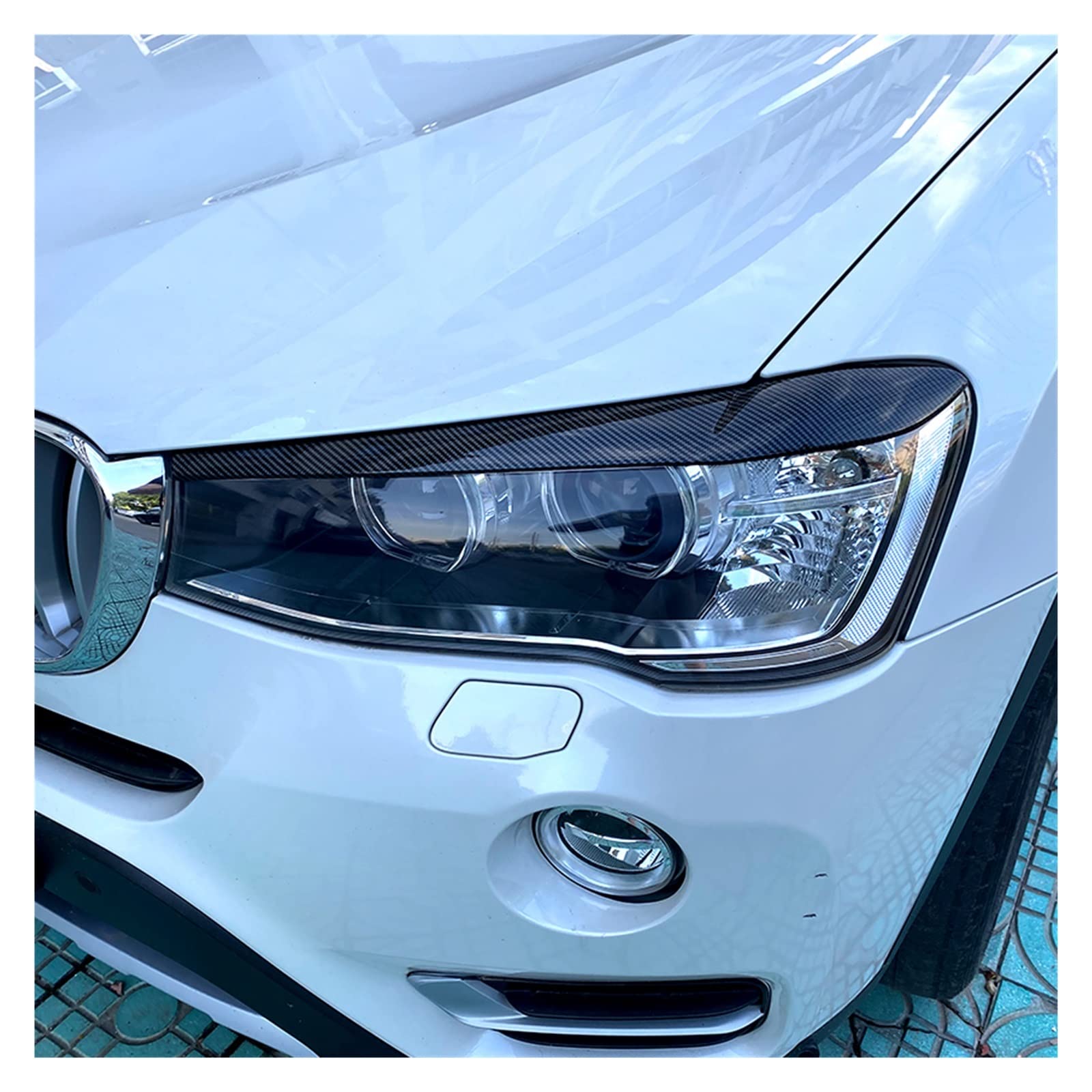 Paupières De Phare ABS Brillant Pour BMW X3 F25 Et X4 F26 (2014-2018) - Kit 2 Pièces Avec Adhésif - 7
