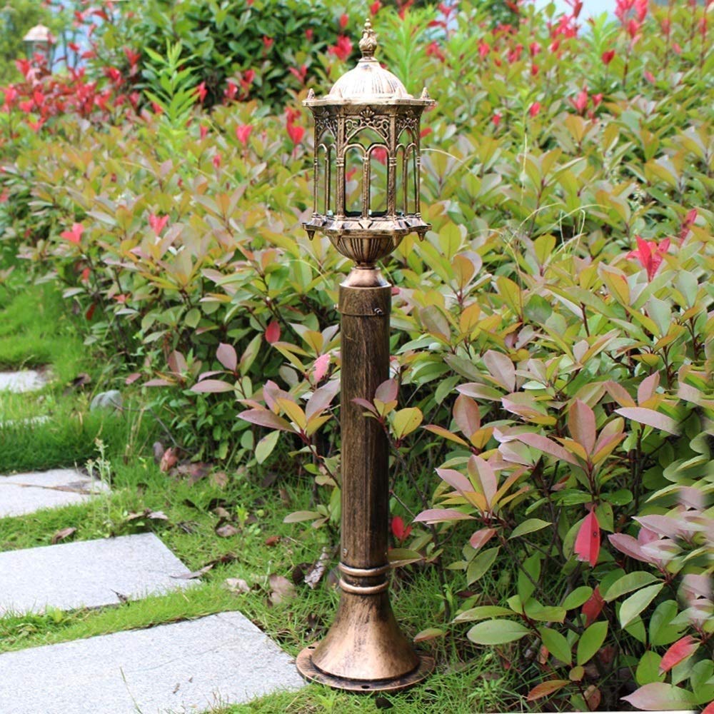 Latarnie zewnętrzne Zewnętrzna europejska lampa retro z wysokim słupem E27 Lampa trawnikowa Zewnętrzna lampa drogowa Willa Balkon Dziedziniec Wodoodporne,Czarny-80cm