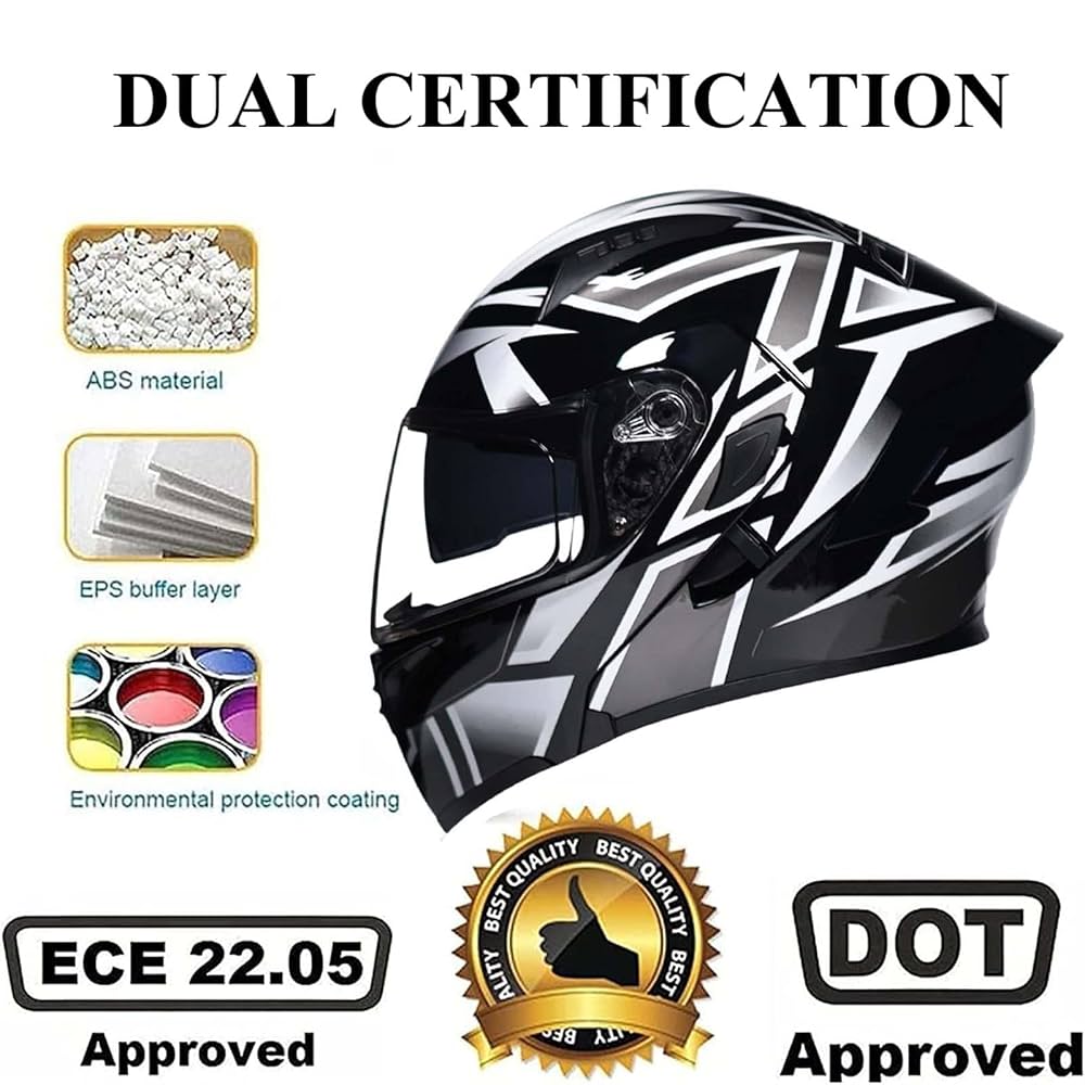 Amazon.com: Motorcycle Modular Helmet,DOT/ECE Approved Flip
