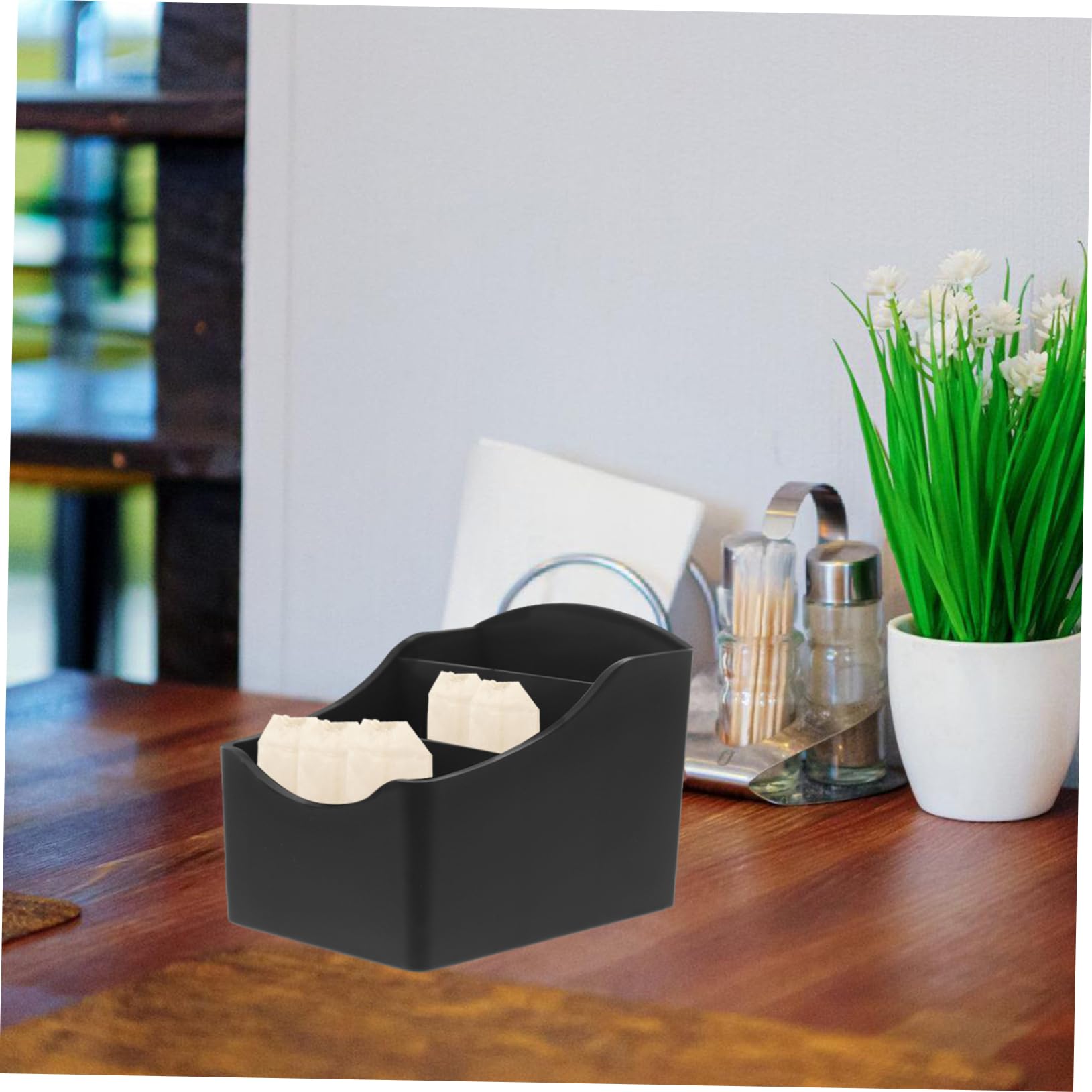 Cabilock 4 Piezas Caja De Almacenamiento De Azúcar Soporte Para Bolsas De Café Organizador De Bolsas De Organizador De Café Organizador De Té De Encimera Abs Black