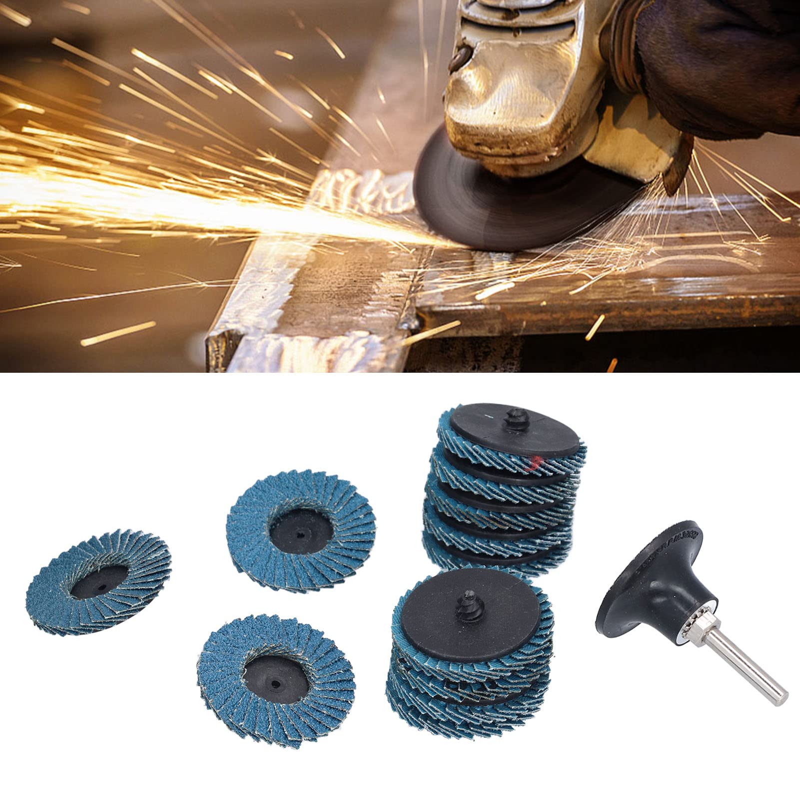 31 Sztuk Tarcza Listkowa 50 mm, Zestaw Tarcza Ścierna Cyrkonowa 40/60/80 Grit, Dysk Szlifierski Quick Change, Tarcze do Szlifowania Metalu, Szlifierka Kątowa