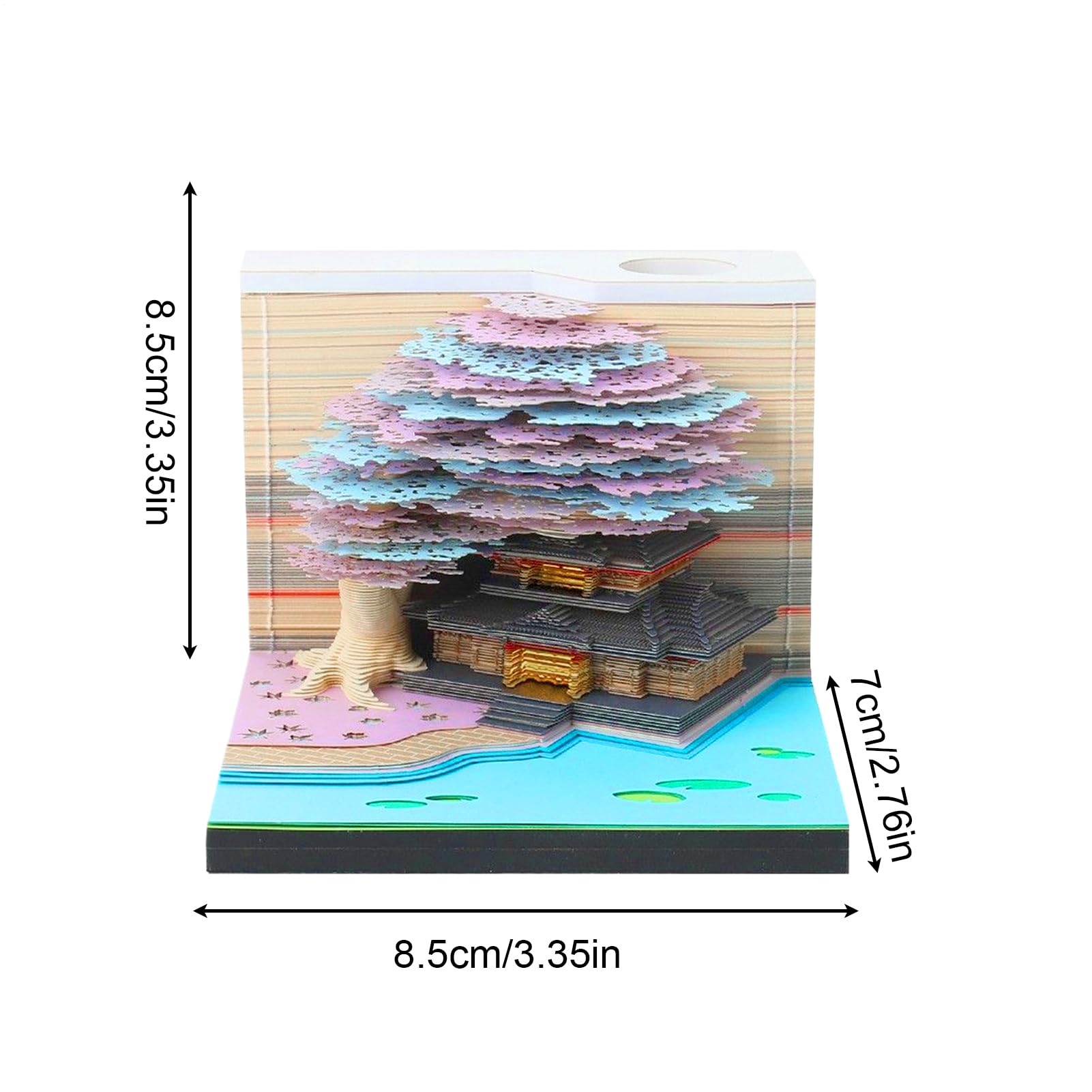 Generico 3D-Kalender, Papierskulptur-Kalender, künstlerisches Notizbuch im Baum-Design, mit Notizblock, für Klassenzimmer, Urlaub, Umzug, Fitnessstudio, Lehrer, Zuhause