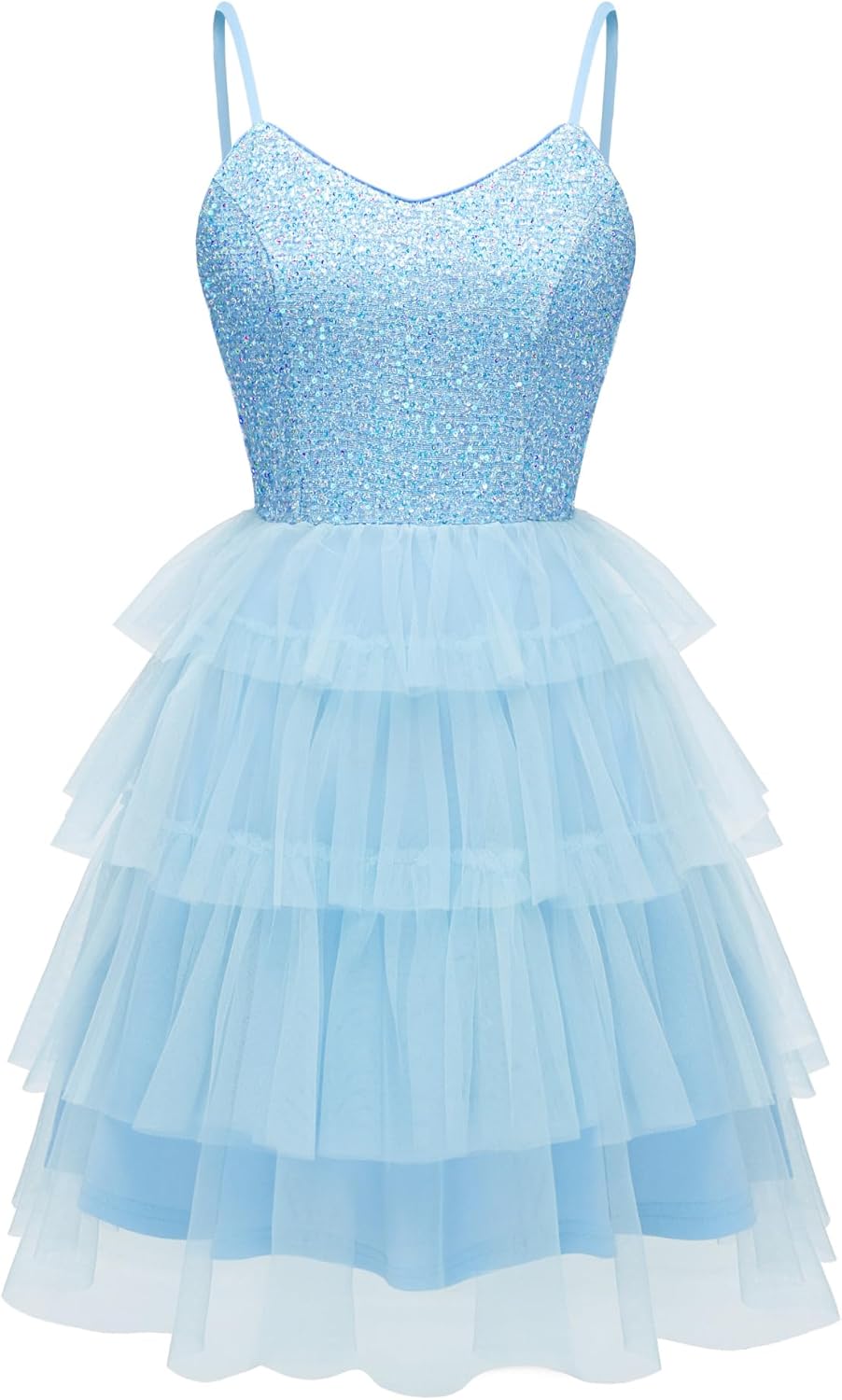 Dressystar Women's Sparkly Sequin Glitter Dress Spaghetti Strap Cocktail Party Dresses