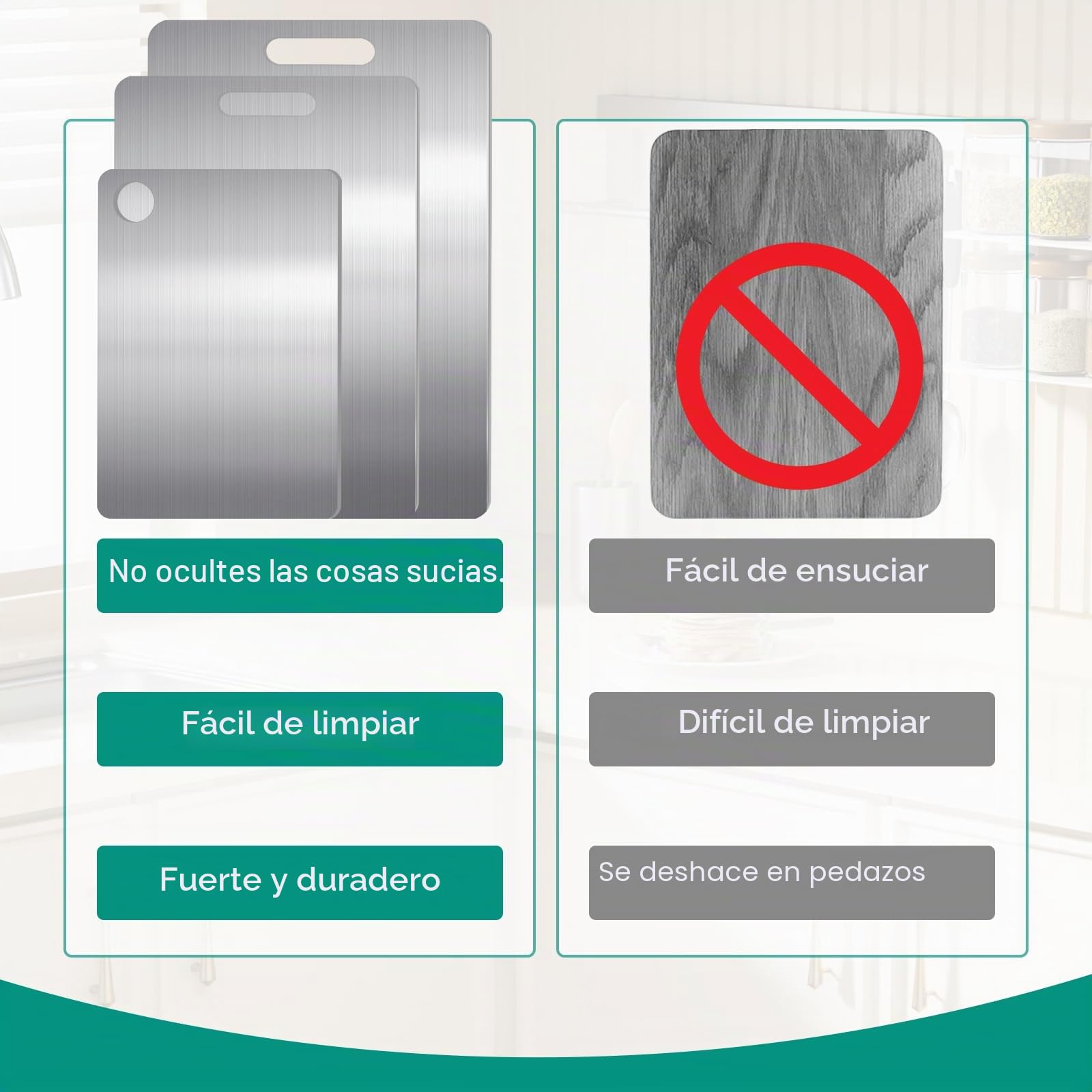 Juego de 3 tablas de cortar de titanio, tablas de cortar de doble cara de titanio de grado alimenticio para cocina, ideales para cortar carnes, frutas y verduras