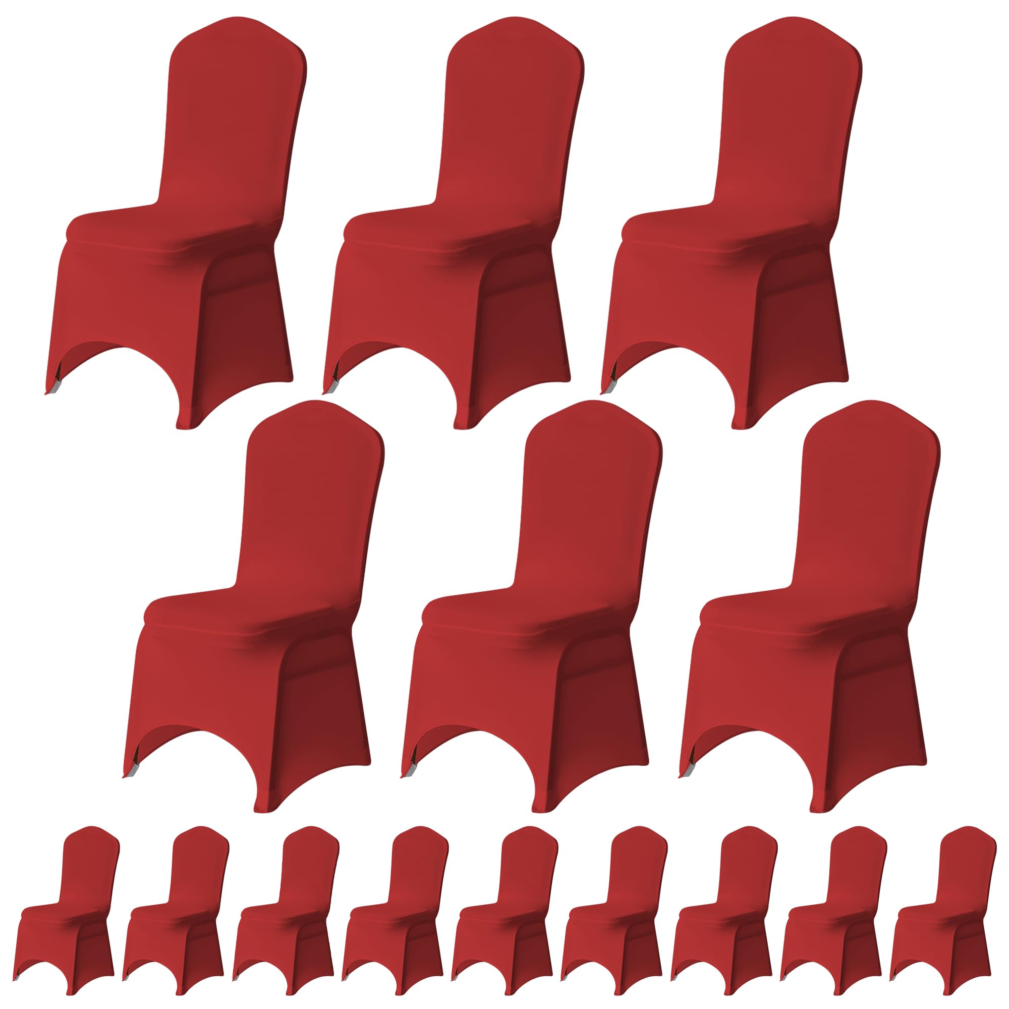 Trimming Shop 20pcs Red Wedding Chair Covers Stretch Slipcovers โ image 1