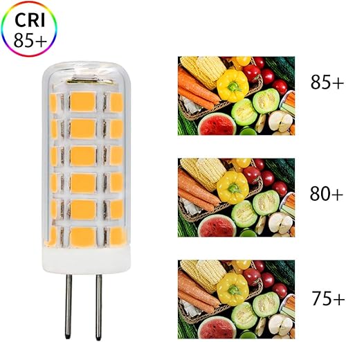 Miniatura 5 de G4 110 V-130 V 2.5 W LED de repuesto para bombilla halógena de 25 W-30 W, bombillas de base blanca de bajo pin para debajo del gabinete, iluminación