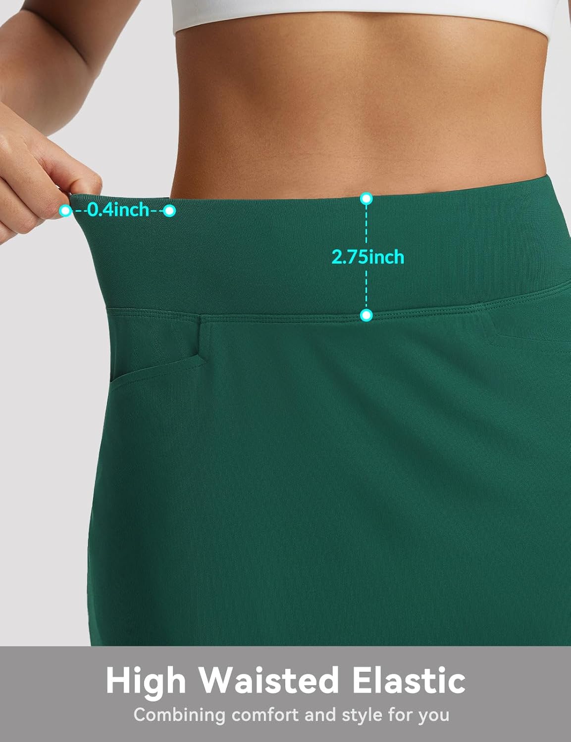 baleaf Women's 17" Golf Skirts 3 Pockets High Waisted Stretchy Tennis Athletic Skorts Workout Running Casual Summer