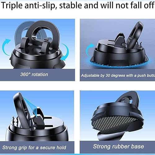 Miniatura 4 de Soporte para teléfono de automóvil, tablero de instrumentos, consola central, soporte móvil giratorio de 360 grados con base antideslizante, soporte