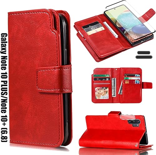 LMDAMZ Funda tipo cartera para Galaxy Note 10 PlusNote10+ de 6.8 pulgadas 3+ ranuras para tarjetas Bolsa de transporte para tarjetas de visita con