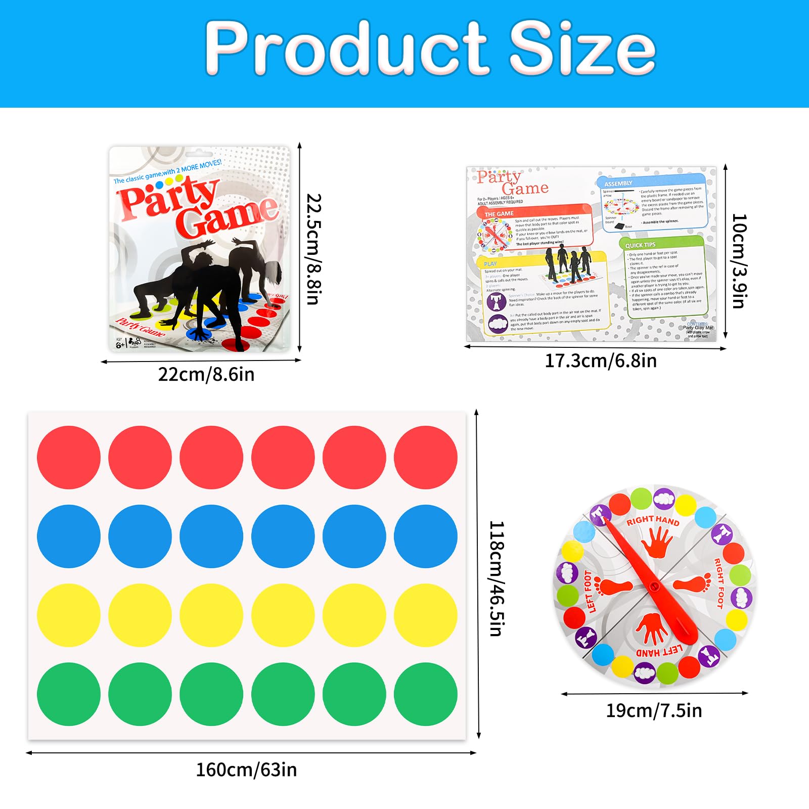 Twisting Game for Kids Adult Classic Floor is Lava Game, Funny Floor Balance Game with Spinner & Floor Play Mat - Image 2