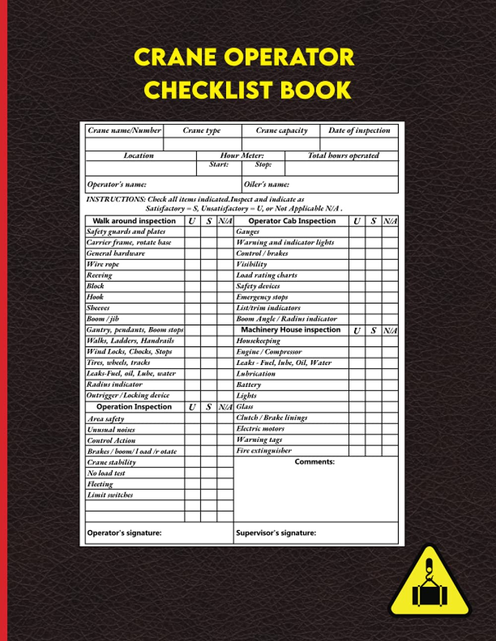 Buy Crane Operator Checklist Book Daily Mobile Crane Inspection