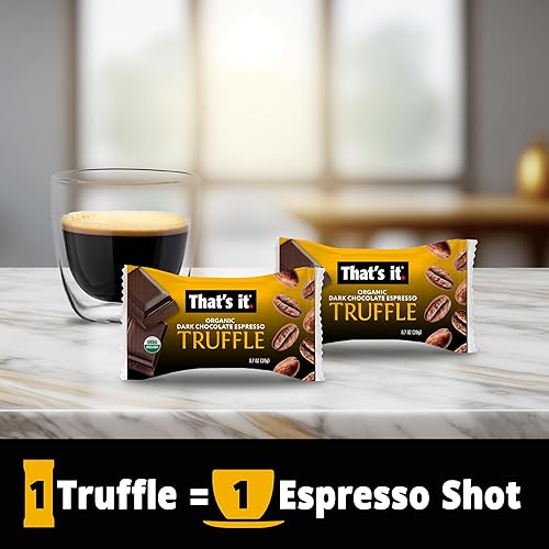 Miniatura 4 de That's it. Trufas de espresso de chocolate negro orgánico (1 trufa  1 chupito de espresso), veganas, sin gluten, para agarrar y llevar, aptas para