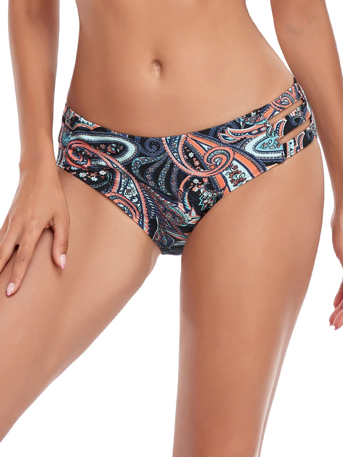 Ocean Blues Damen Badehose mit seitlichen Ausschnitten & voller Abdeckung – Bikinihose für Strand & Urlaub