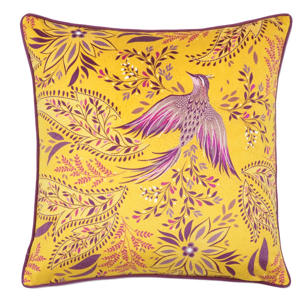 Sara Miller London Saffron Sara Miller Bird Of Paradise Feather Filled Cushion 50X50cm Velvet