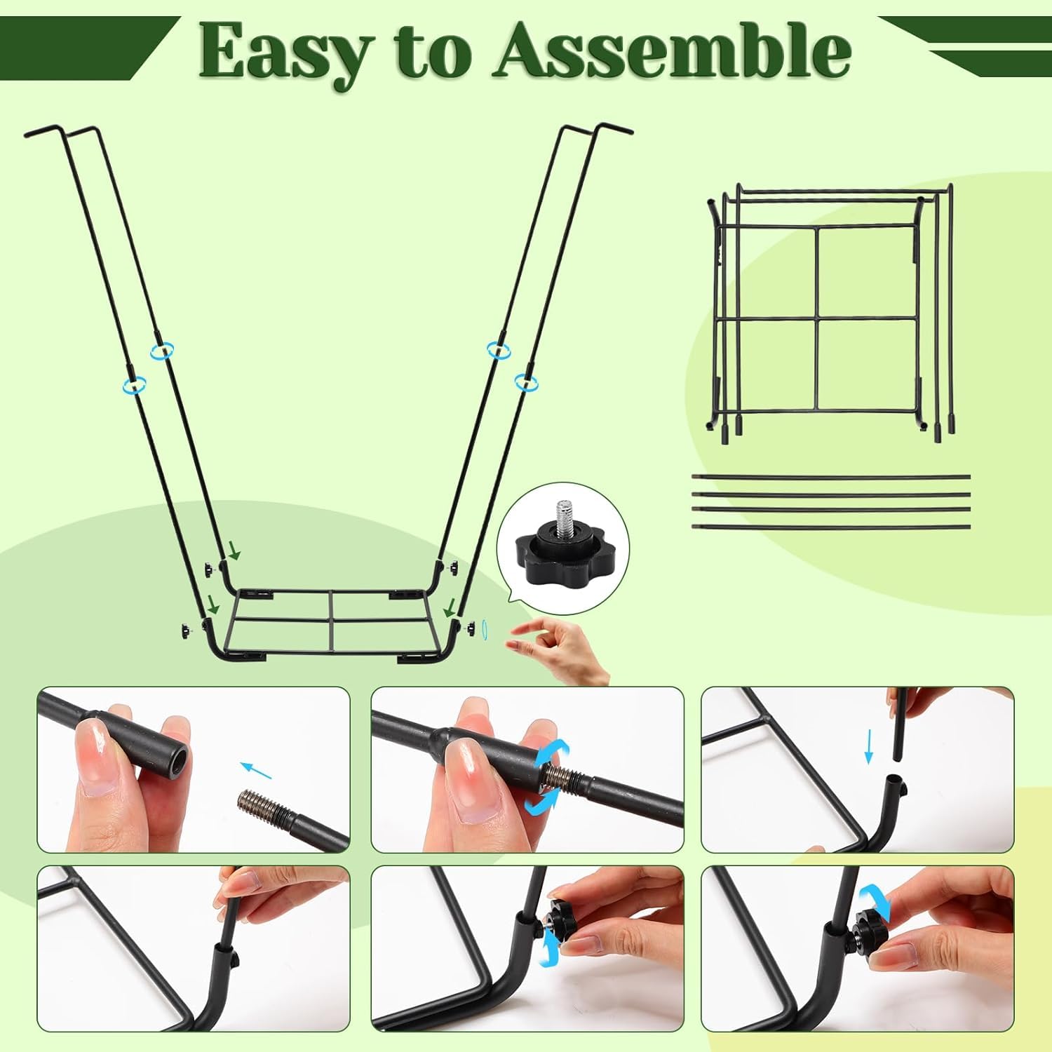 2PCS Soporte para Bolsas de Basura,Soporte para saco de hojas,Soporte Bolsas de basura de jardín,114-170L,Reutilizables,para Jardín Al Aire Libre, para Acampar,Barbacoa,Picnic,para ropa,basura,hojas