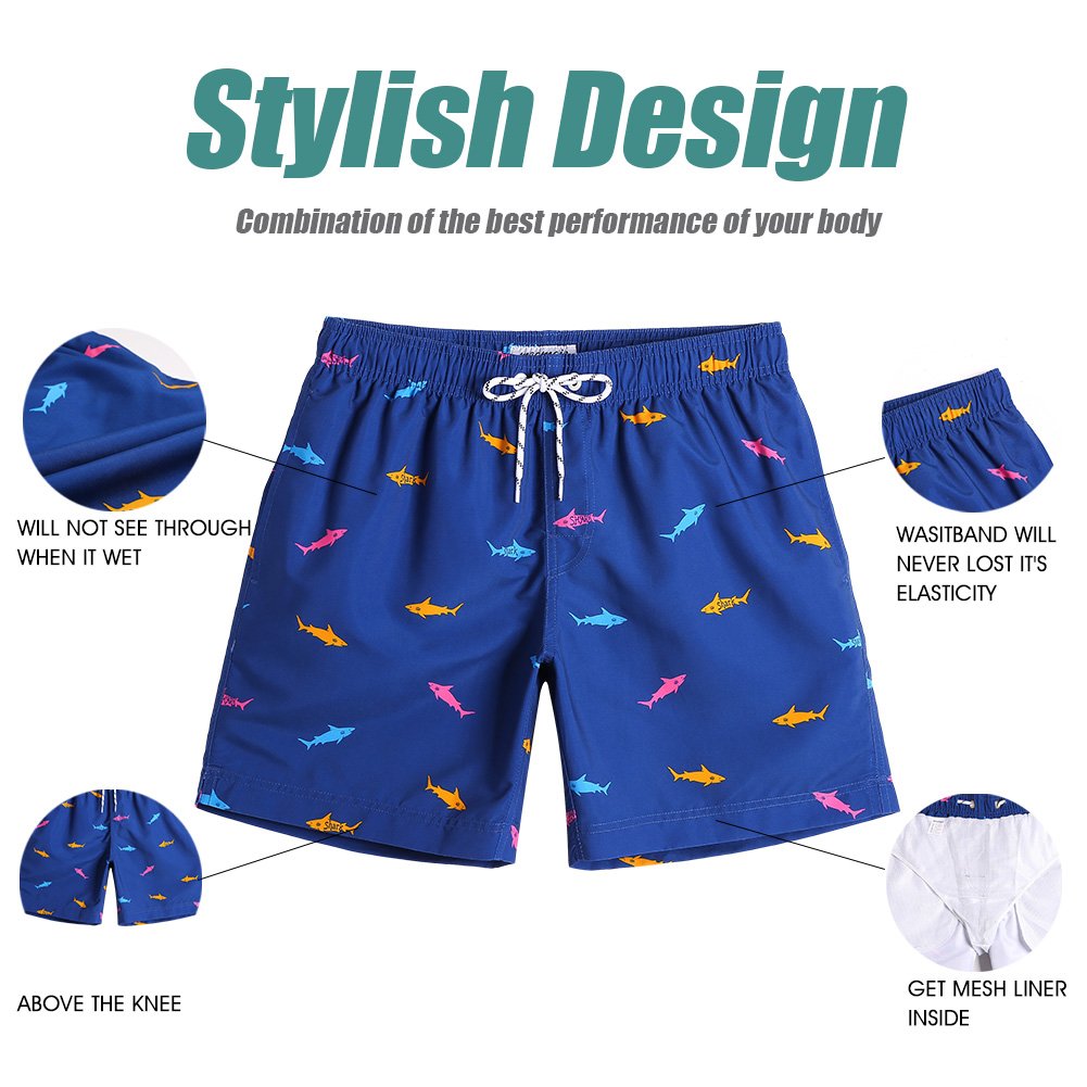 MaaMgic Pantaloncini da Bagno da Uomo Asciugatura Veloce Costume da Bagno per Surf sulla Spiaggia Multi-funzioni Allenamento casa con Fodera in Mesh con Fodera in Mesh