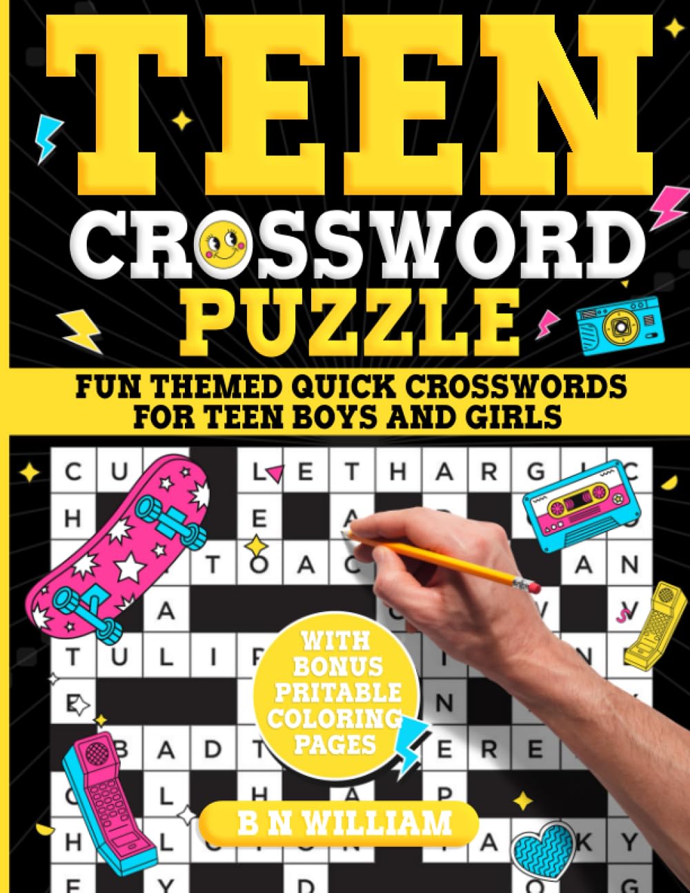 Teen Crossword Puzzle Book - 80 Quick Trivia Crosswords: Fun Themed Activity Book for Teenage Girls and Boys