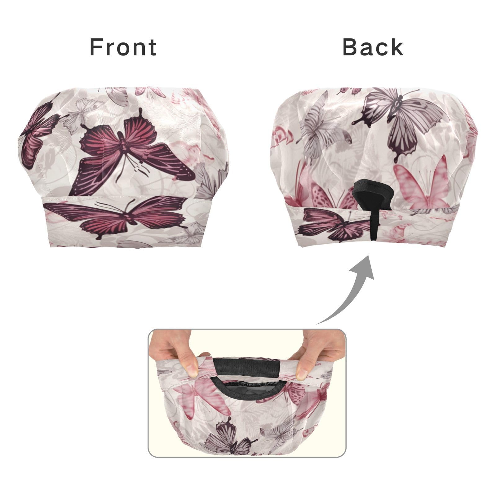 Bulletgxll Colorful Butterfly Kids Apron and Chef Hat Set Adjustable Bib Aprons with Pockets for Cooking Baking Painting