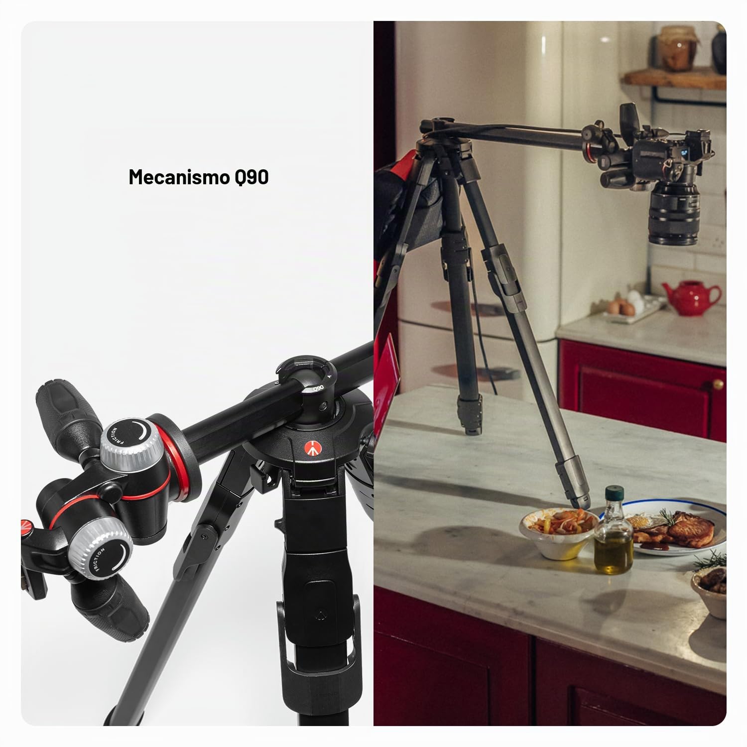 Manfrotto One Photo, Kit Trípode de Aluminio + Rótula XPRO 3‑Way, 12 kg de Carga, Columna 90°, Patas XTEND, Columna Deslizante, Pies Modulares, para Cámaras DSLR y Mirrorless