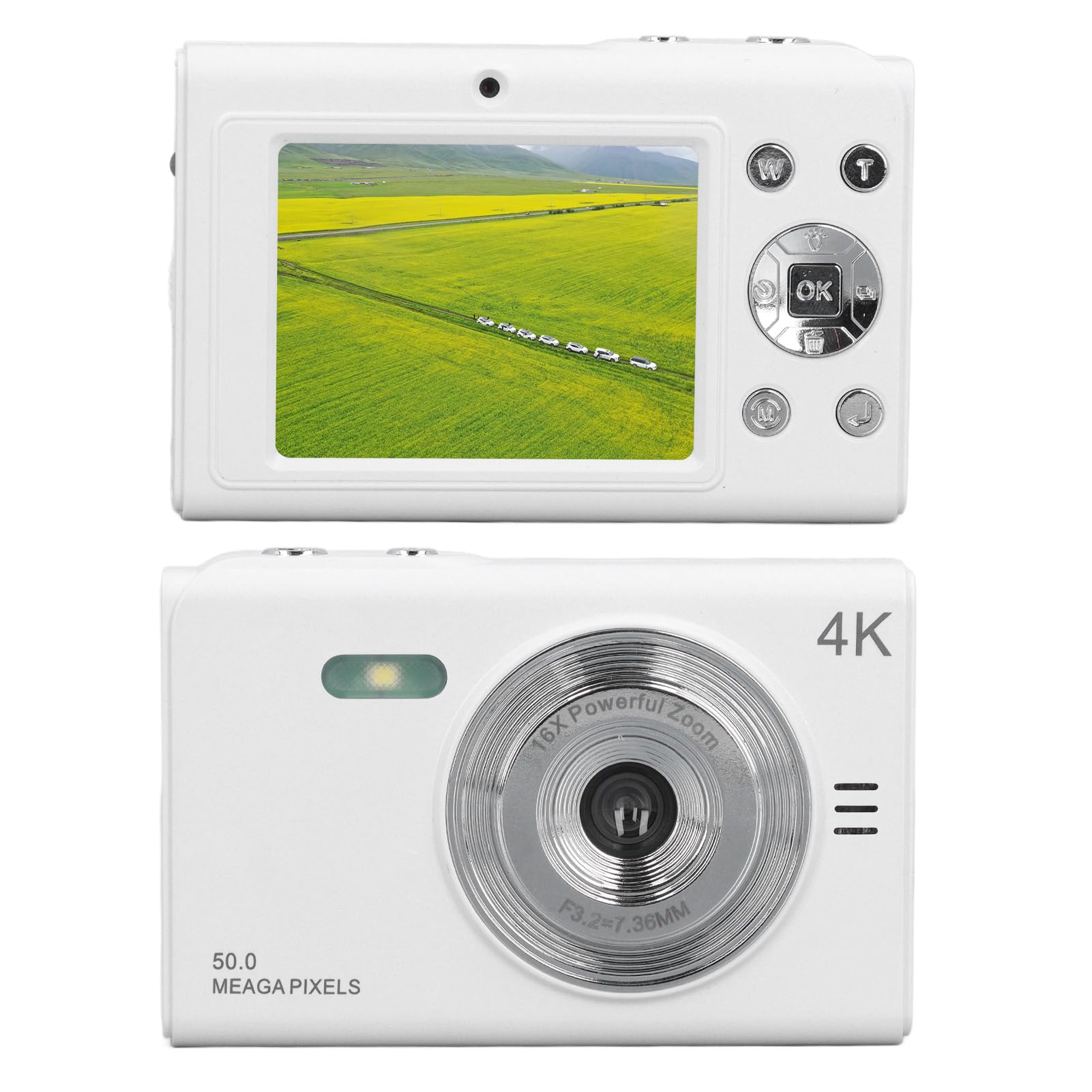Aparat Cyfrowy, Kamera HD 2,88 Cala i Rozdzielczości 50 MP, Kamera z Zoomem do Fotografii i Wideo, Kompaktowa Kamera do Vlogowania z Systemem Anti Shake, Mini Kamera Podróżna