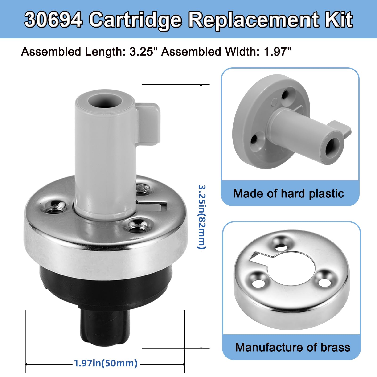 30694 BR-1 Kit de reparación de cartuchos, compatible con grifos Bradley/Cole/Kohler, para grifos de cocina y baño de una sola manija