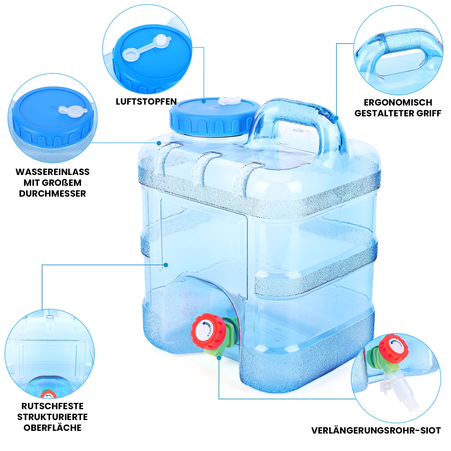 Bidon D'eau Pliable Avec Robinet - 5,5 Litres - Vendu Au Hasard à Prix