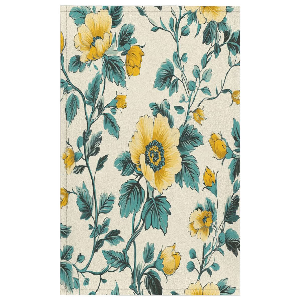 Torchon microfibre anti-trace et séchage rapide jaune à fleurs pour vaisselle éclatante