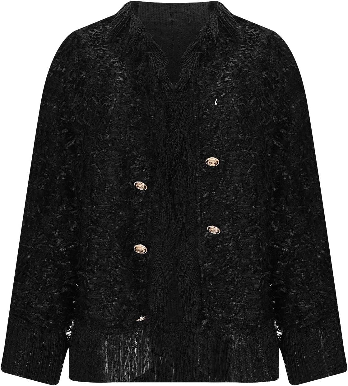 Womens Long Sleeve Open Front Cropped Fringe Trim Jacket Work Office Casual Blazer 2025 Fashion Fuzzy Coat Jackets