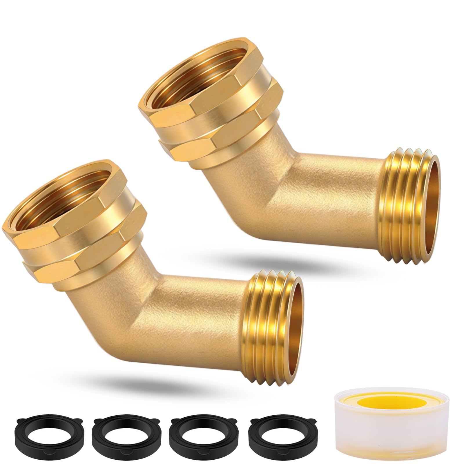 Ceaeso 45 Degree Brass Hose Elbow 2 Pack
