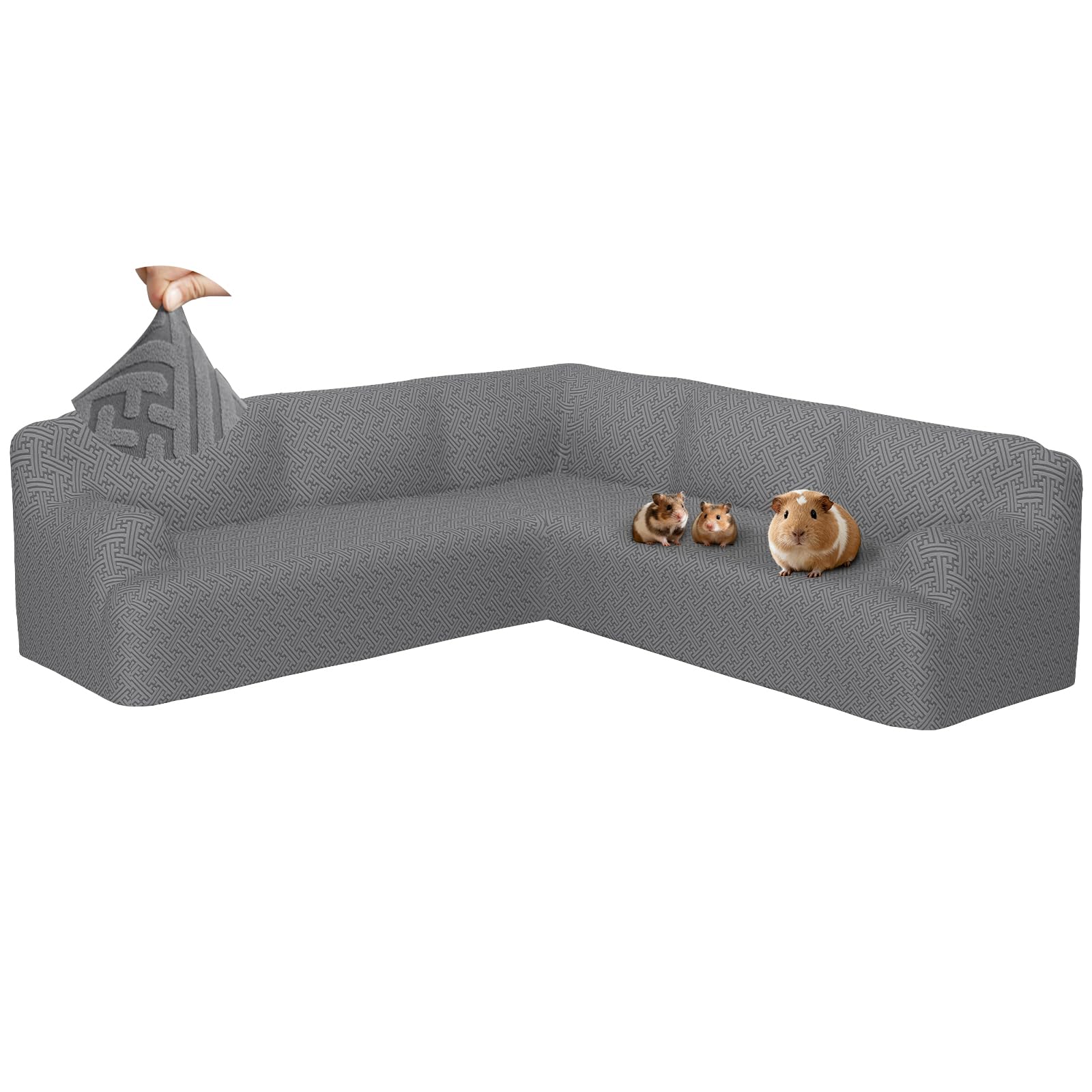 Photo 1 of ROFASVCO Sectional Couch Covers L Shape Sofa Cover 1 Piece Stretch Corner Couch Covers Non Slip Washable Sofa Slipcovers Soft Fleece Furniture Protector for Dogs Pet?Large, Dark Gray?