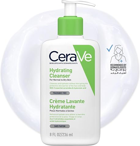 Cerave Hydrating Cleanser for Normal to Dry Skin with Hyaluronic Acid