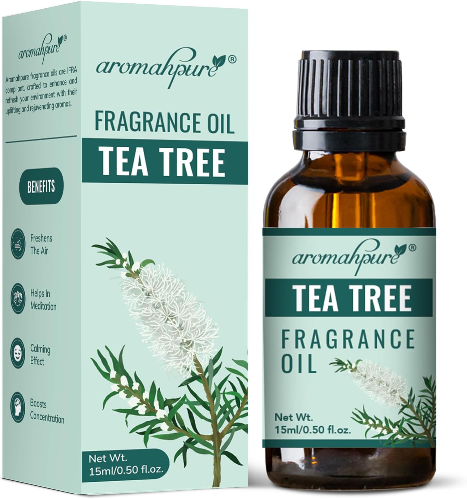 Fragrance Oil | 15 ml | Tea Tree Aroma Oil for Home Fragrance | Best for Aromatherapy | Helps in Meditation | Used in Diffusers, Candles, Air Fresheners, Soaps, IFRA Certified