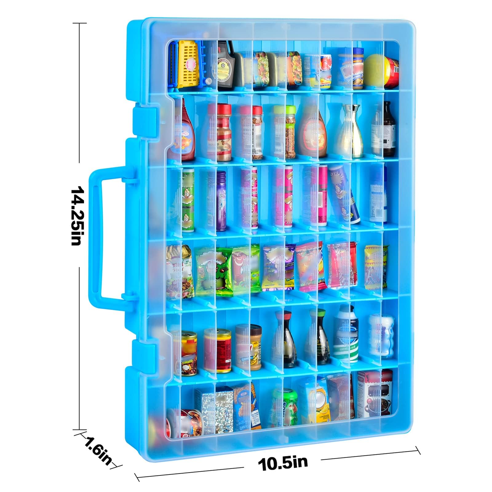 FULLCASE Case Compatible with 5 Surprise for Mini Brands Toys Series 1-4 Mystery Capsule Storage, for Mini Mart Collection Organizer for Collectibles(Case Only) (Blue)