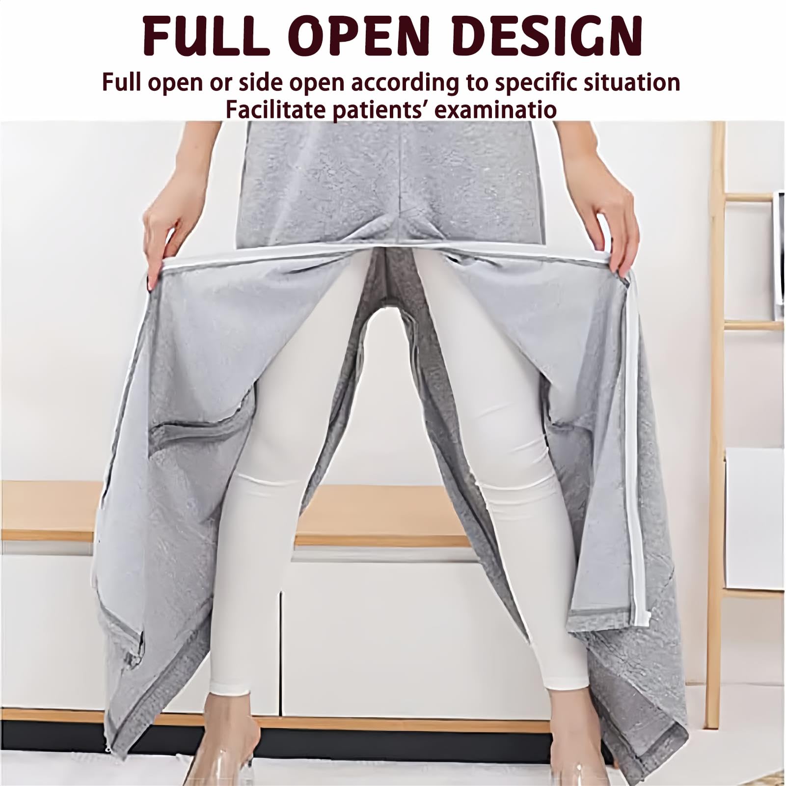 Pantaloni per incontinenza completamente aperti per pazienti costretti a letto, facile accesso per sacca per urina e sedia a rotelle