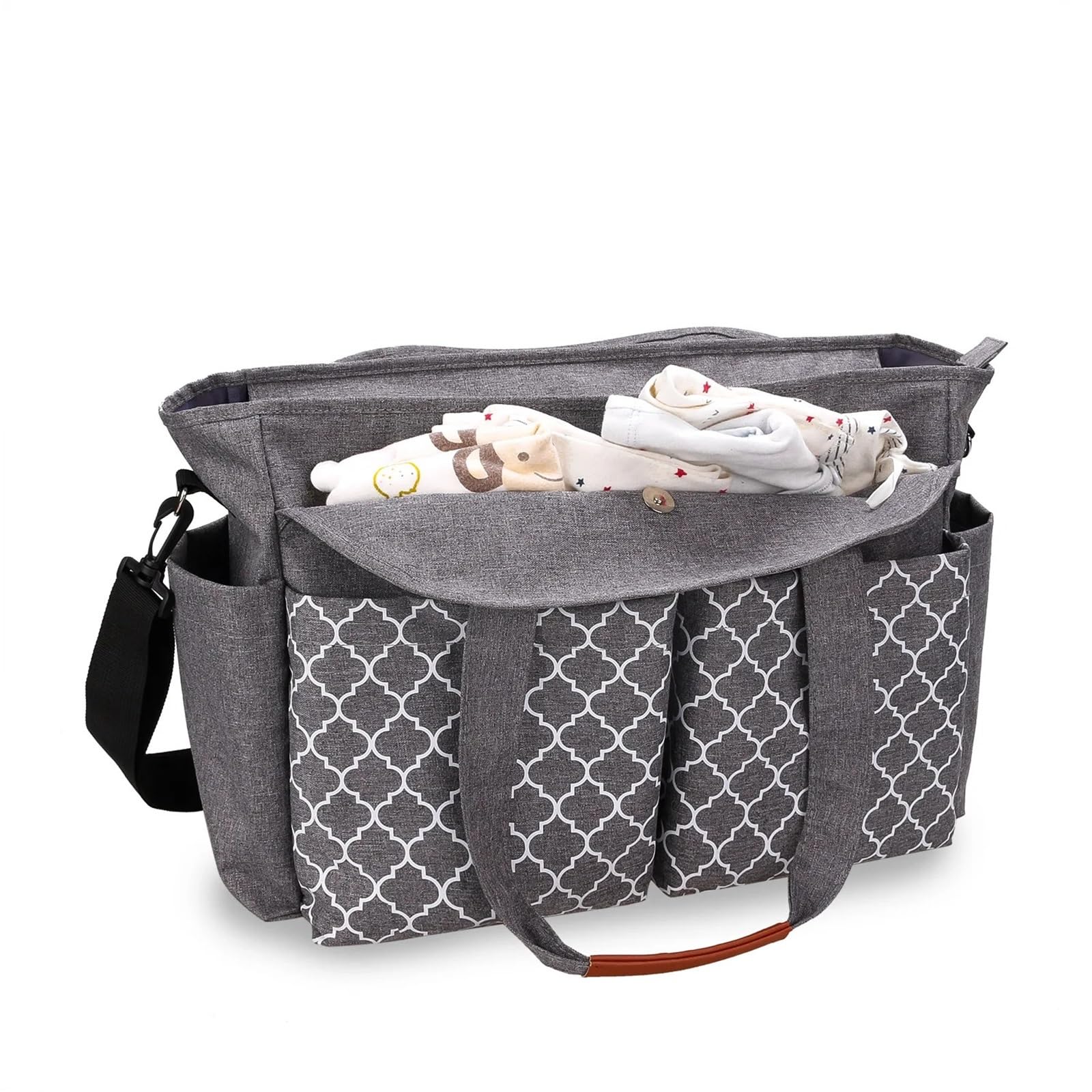 Wickeltasche Kinderwagen Tragbare Schulter-Mama-Tasche, bedruckt, geometrisch, Schnullertasche, Reisen, Outdoor, wasserdicht, Mutter, Nass- und Trockentrennung, Wickeltasche, Kinder-Kinderwagen-Tasche