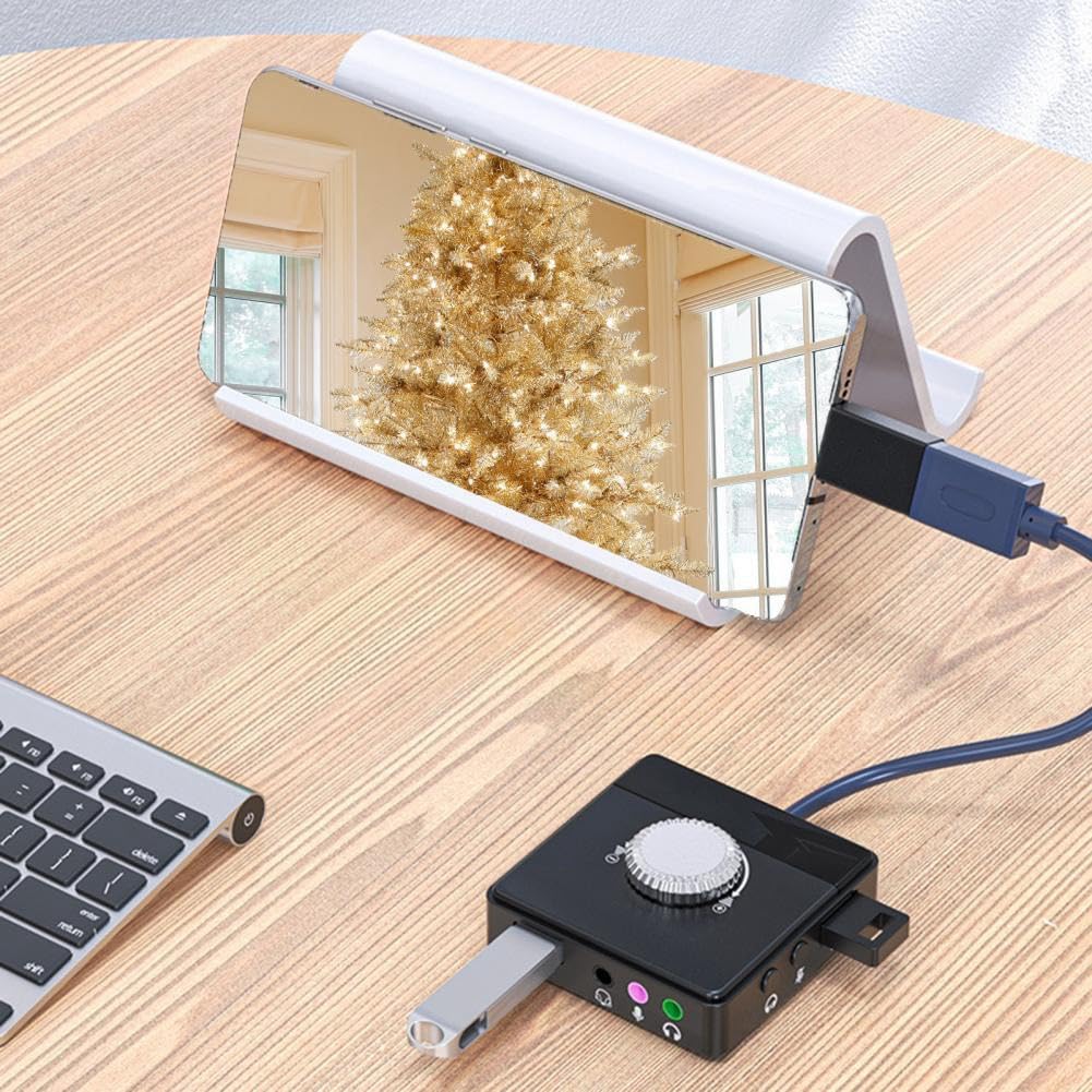 Zewnętrzna karta dźwiękowa USB gniazdo 3,5 mm regulacja głośności tablet mikrofon komputerowy telefon zewnętrzny adapter audio stereo komputer części zamienne akcesoria części