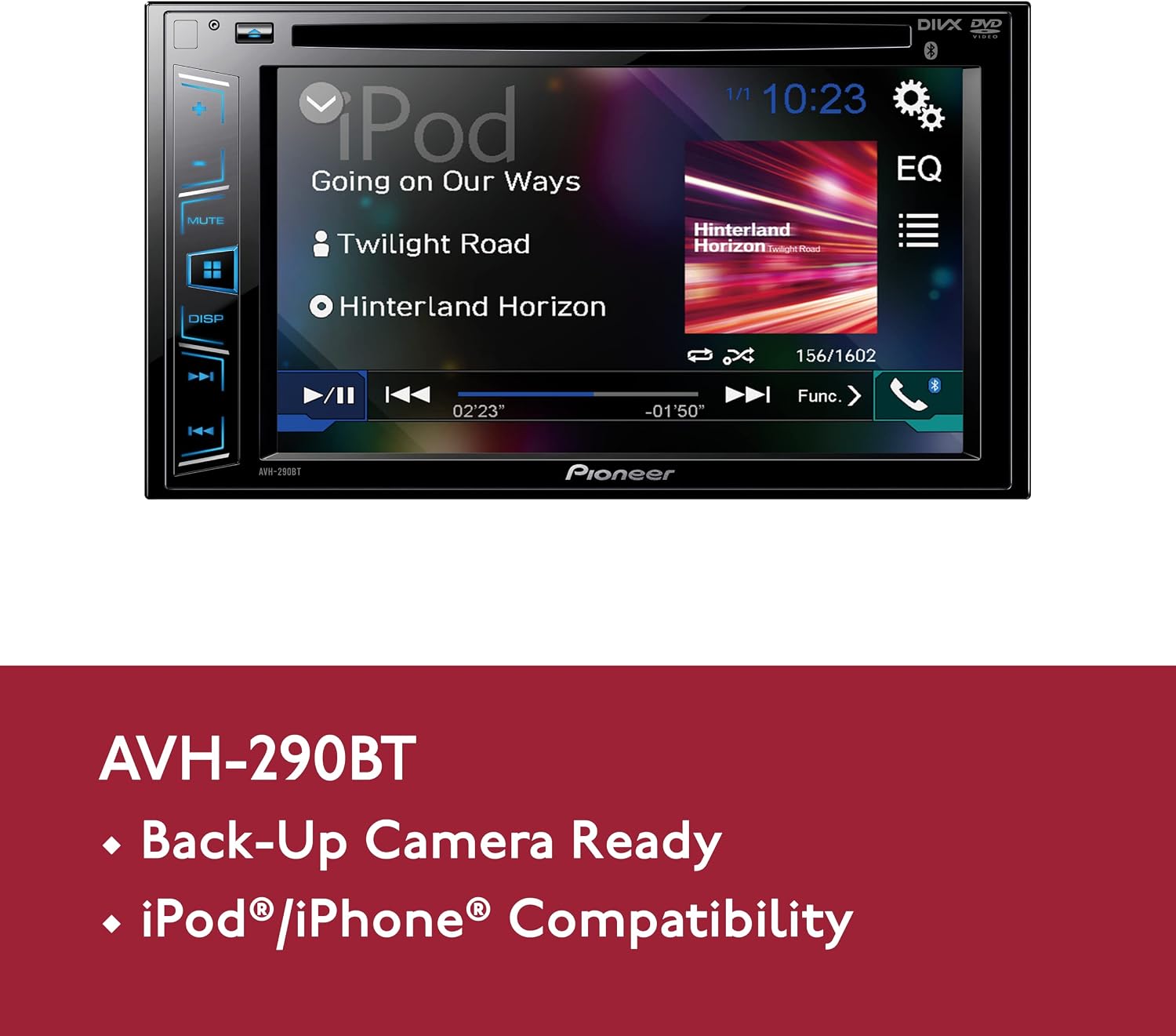 Pioneer AVH-290BT 6.2" Resistive Touchscreen, Bluetooth, Back-up Camera Ready - Digital Media DVD Receiver
