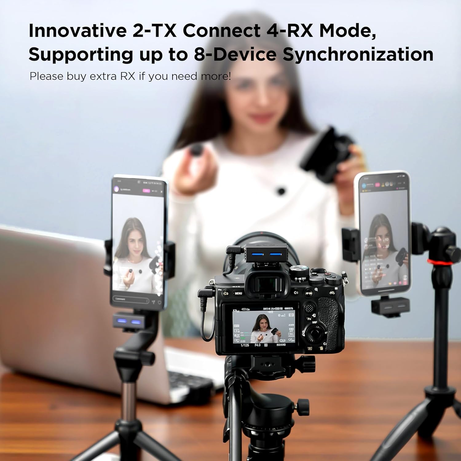 BOYA BOYALINK 3 Mini Microphone for Camera/iPhone/Android, Wireless Lavalier Microphone with AI Noise Reduction Lapel Mic, 30H Duration 300m Transmission Range for Vlog, TikTok