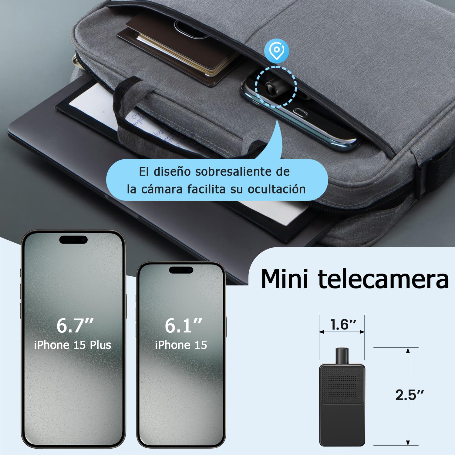 Digimore Mini Camara Espia | Camara Vigilancia WiFi Interior | Grabación de 10 Horas | Almacenamiento Gratuito en la Nube, Detección Movimiento & Visión Nocturna