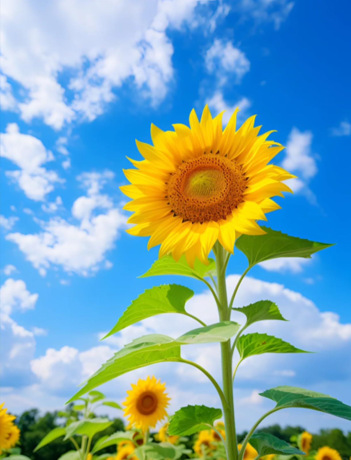 Stithej Pre-Printed Cross Stitch Kit Sunflower 11CT for Adults Beginners
