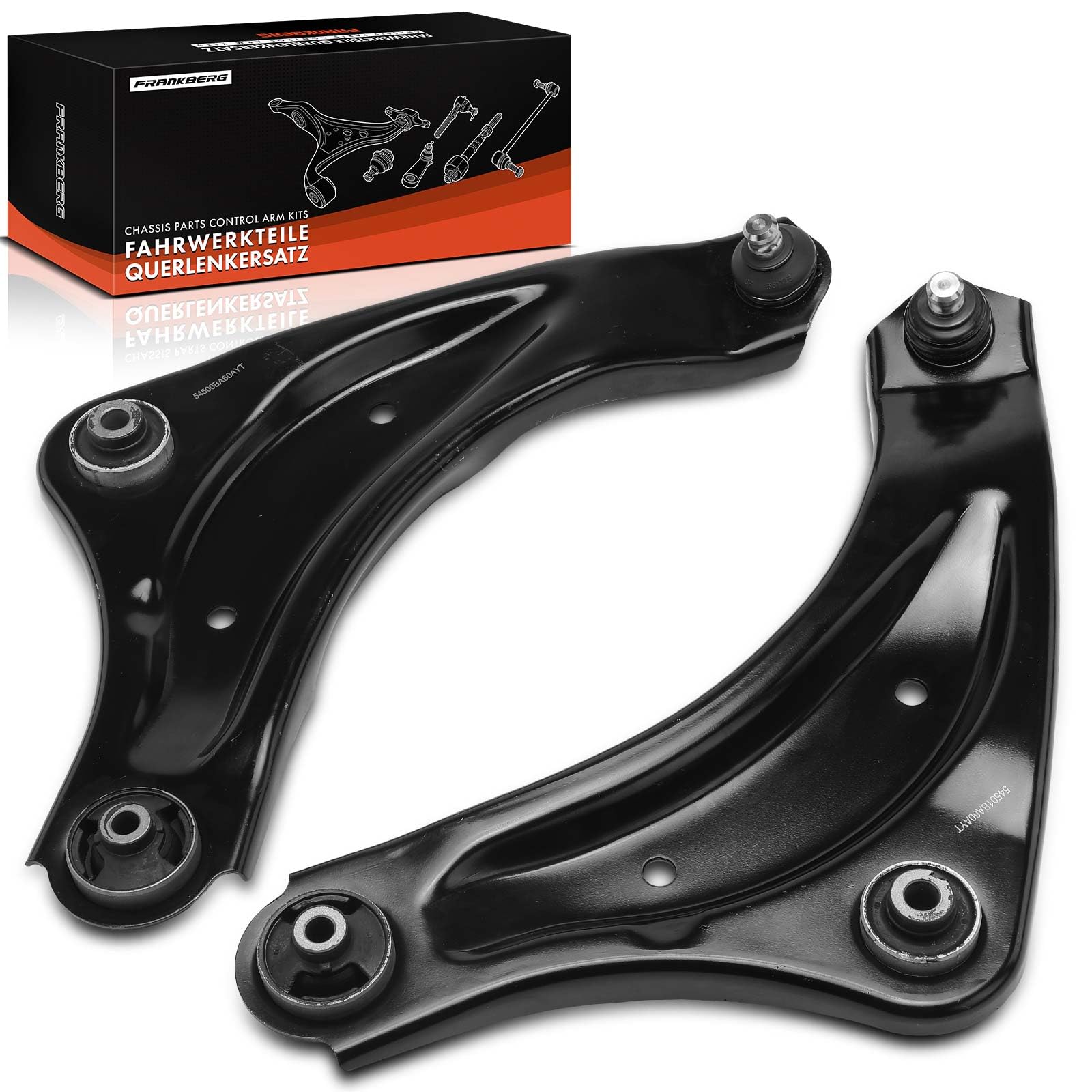Frankberg 2x Braccio di controllo anteriore sinistro destro 54501BA60A | Compatibile con: Foglia ZE0, Juke F15