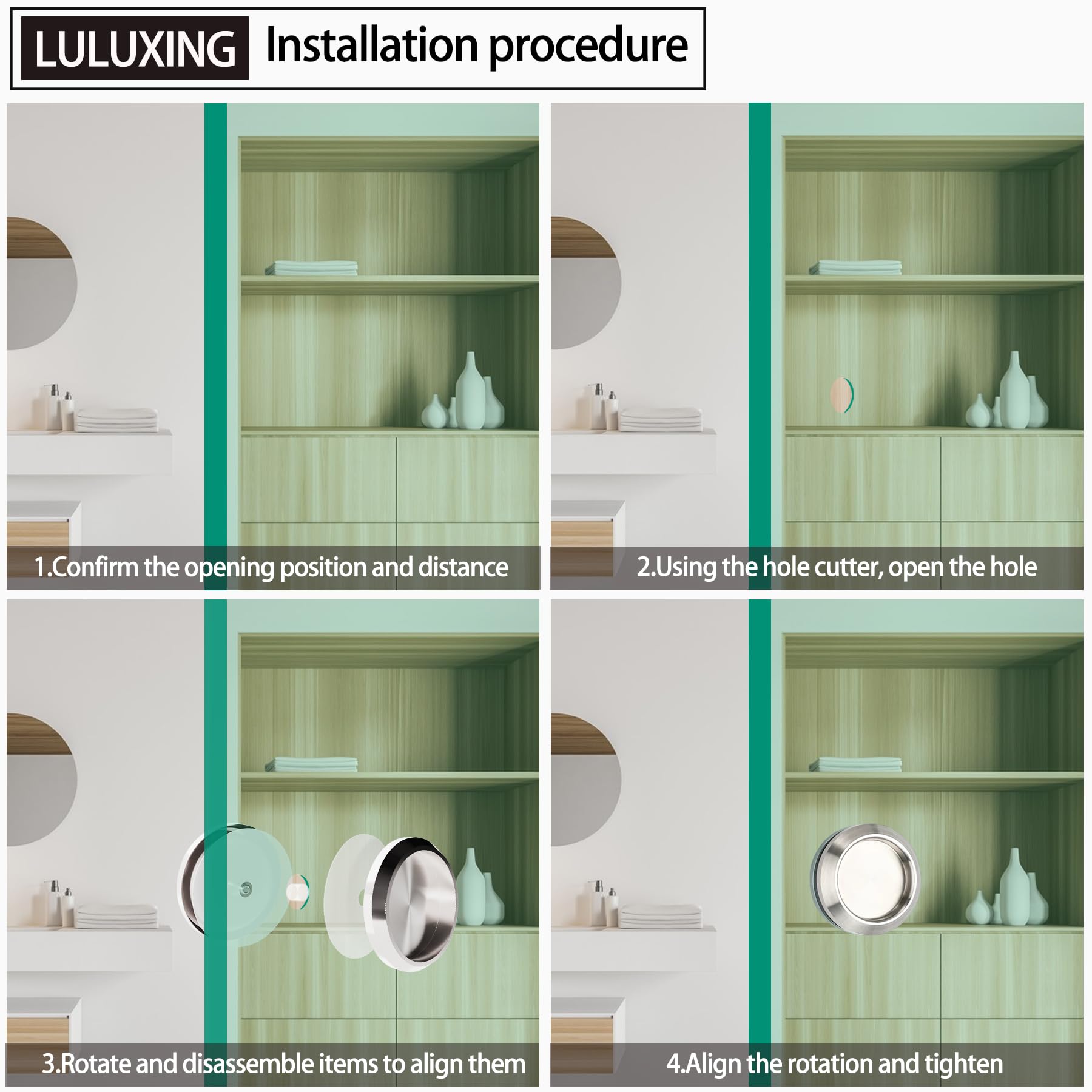 Stainless Steel Shower Door Knobs - 2 Pack -4