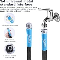 Vista 2 de Aunfles 50FT Garden Hose - Flexible Water Hose with 10 Spray Nozzle, Lightweight Design, Easy Storage, Leak-Proof, Compact, Portable, Car Wash for