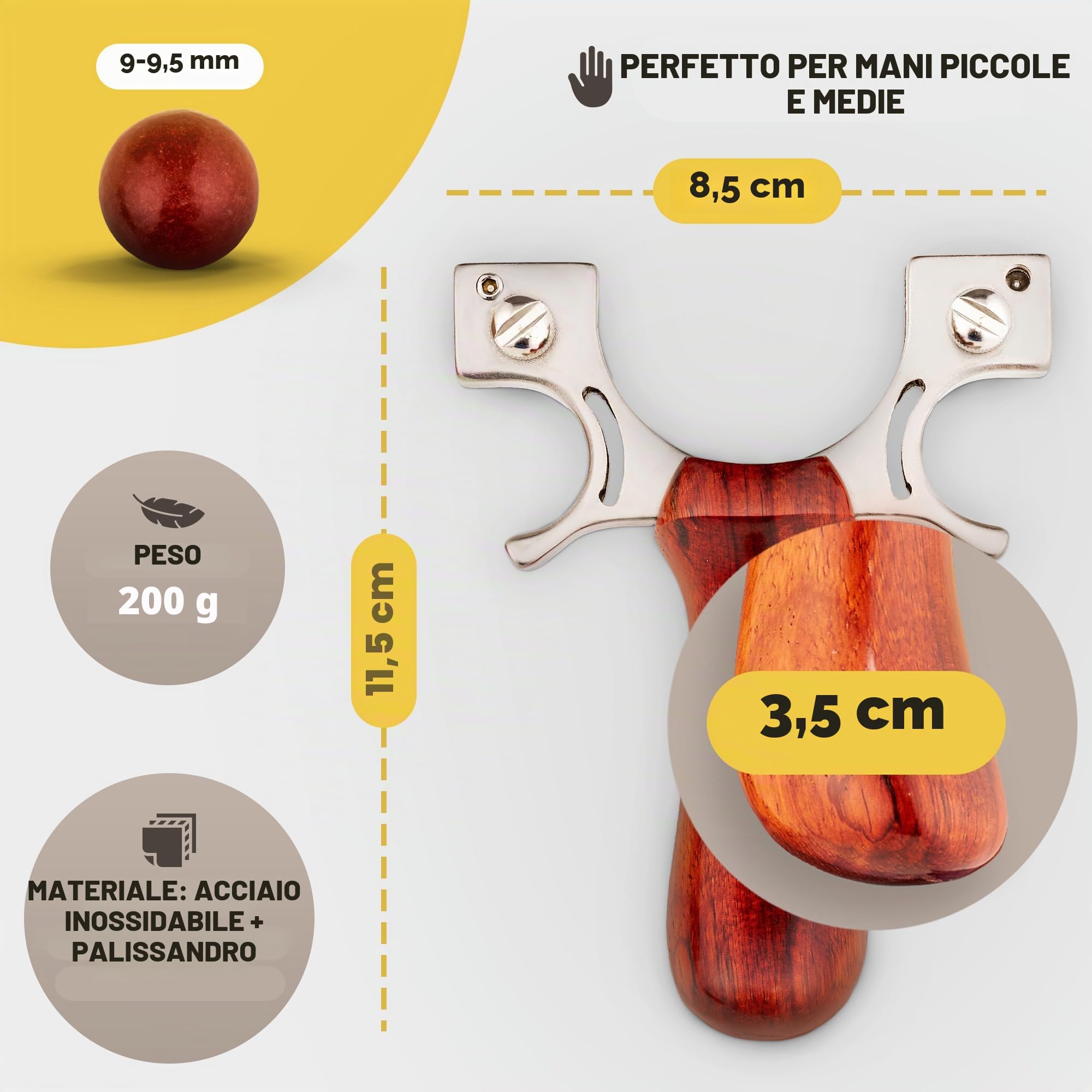 Set di attrezzature sportive in acciaio inox e palissandro | 300 sfere di argilla biodegradabili | 2 bersagli | 3 nastri di ricambio | incl. custodia e istruzioni