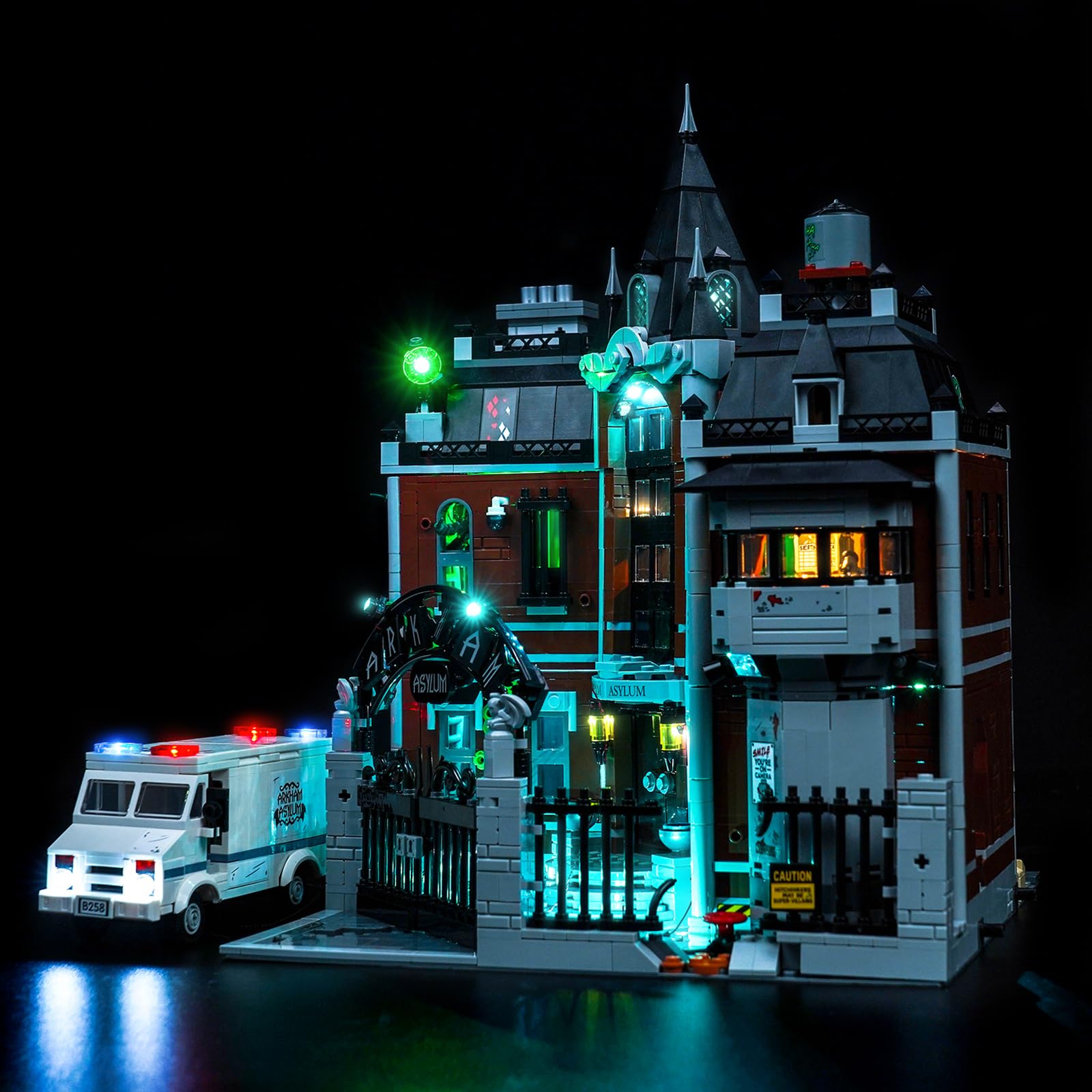 LocoLee Customized RC Version Led Light Set Compatible with Lego 76300 Arkham Asylum Led Decoration Lighting Kit Compatible with Lego 76300 Building Blocks Model,Only Lights Set,No Model - Image 2