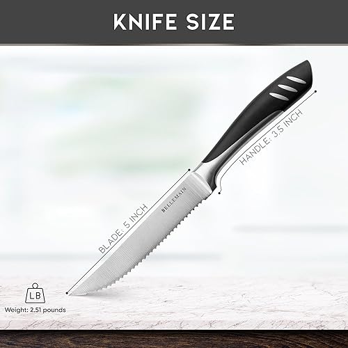 Miniatura 2 de Bellemain - set de cuchillos para carne de acero inoxidable, 4 piezas