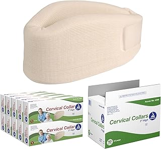 Dynarex Cervical Collars (3â€) X-Large, Contoured Serpentine Design with Washable Cover, Soft Cervical Collar for Comfortable Recovery, 3â€ x 21â€, White, 1 Case of 10 Collars