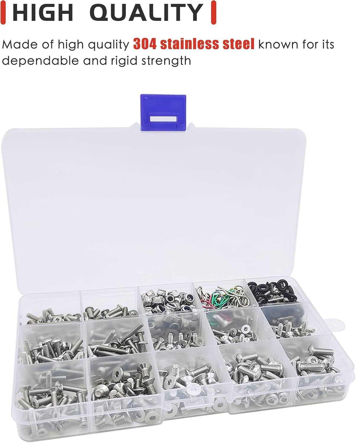710pcs Universal RC Screw Kit 304 Stainless Steel Screws Assortment Set, Hardware Fasteners for Traxxas Axial Redcat HPI Arrma SCX10 Losi 1/8 1/10 1/12 1/16 Scale RC Cars Trucks Crawler