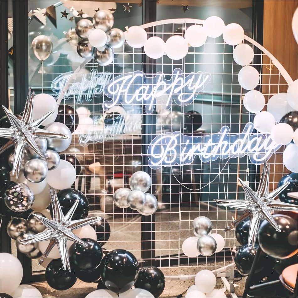Image of Beige Balloon Decoration Kit - 39 Pcs Black & Silver Balloon for Birthday, Weddings, Anniversary & New Year Events Garland Set | Birthday Decoration Items for Kids & Adults