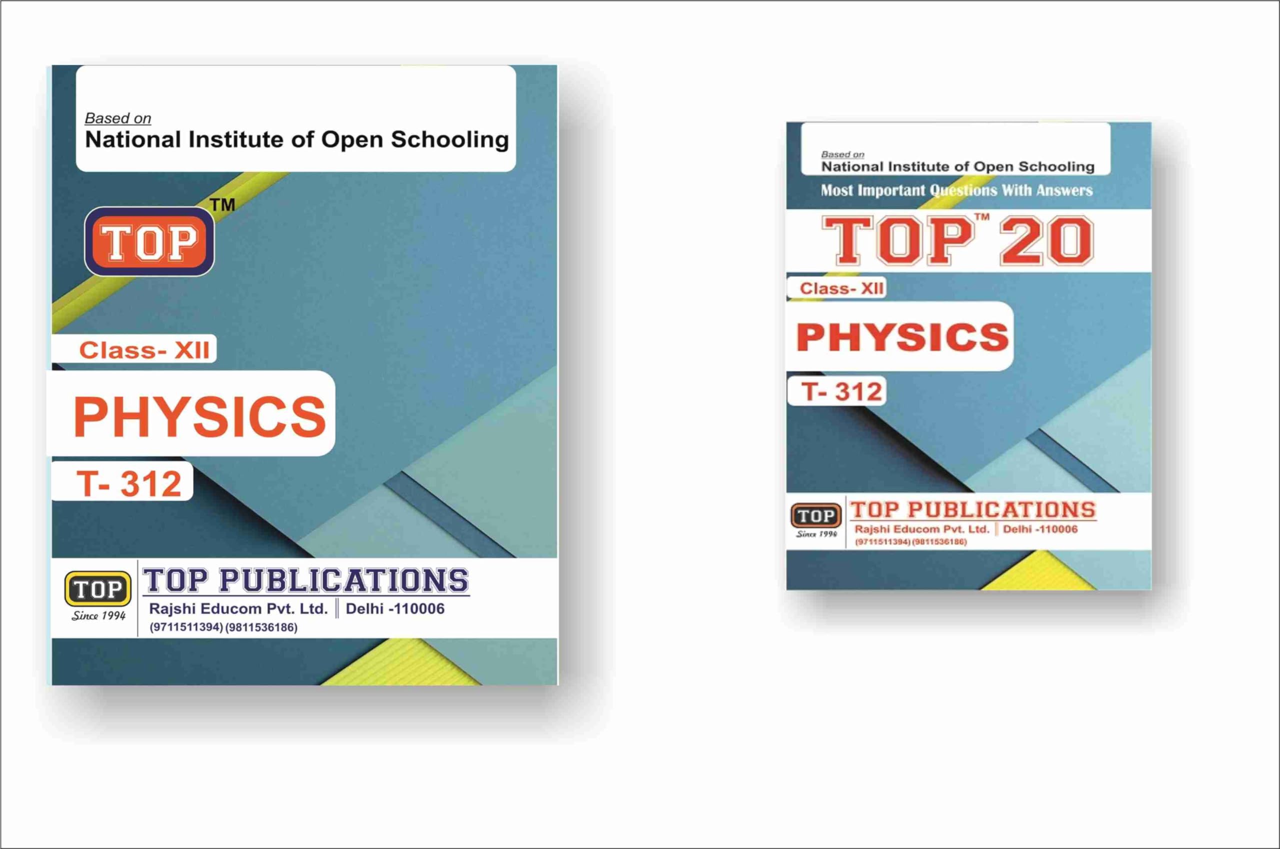 TOP NIOS Class 12 Physics 312 Guide + TOP 20 Most Important Question Answers (Mini Book) - Set of 2 Books